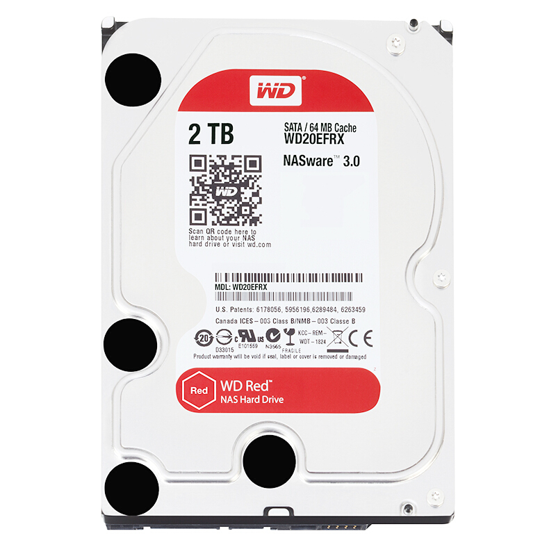 西部数据(wd)wd20efrx 红盘2tb sata 6gb/s nas硬盘