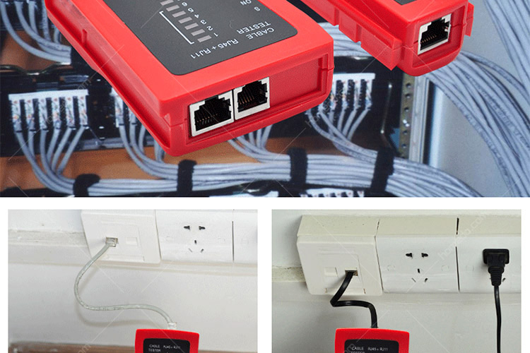 战匠(zhanjiang)电脑网络电缆测试仪zj-dl01,9v电池,升级款,红色外观!