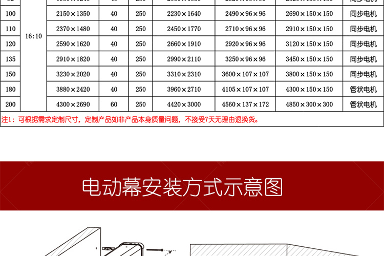 redleaf投影幕布接线图图片