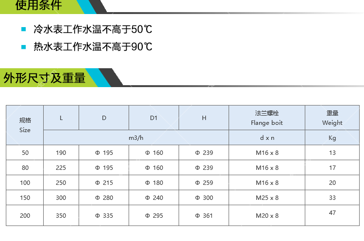 甬港dn200可拆螺翼式水表