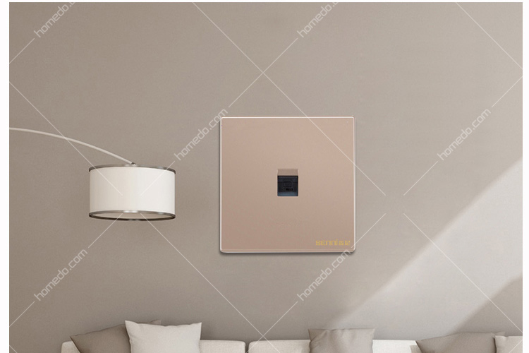 森尼(senni)开关q6系列 全塑大板咖啡色银边 单电脑