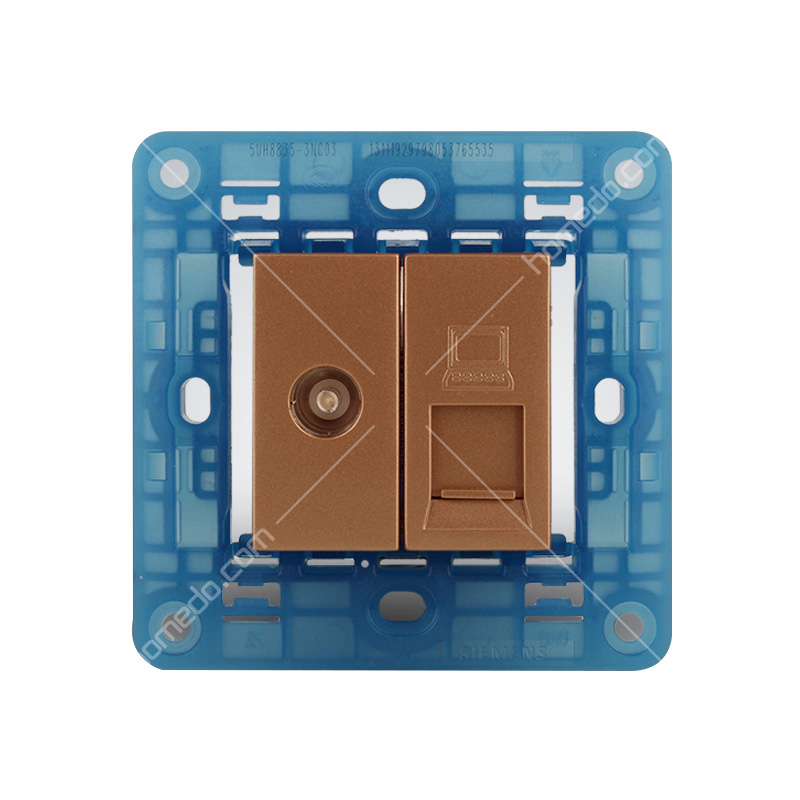 西门子(SIEMENS)灵致azio系列<em style='color:red'>电视</em><em style='color:red'>电脑插</em>二合一香槟金图片