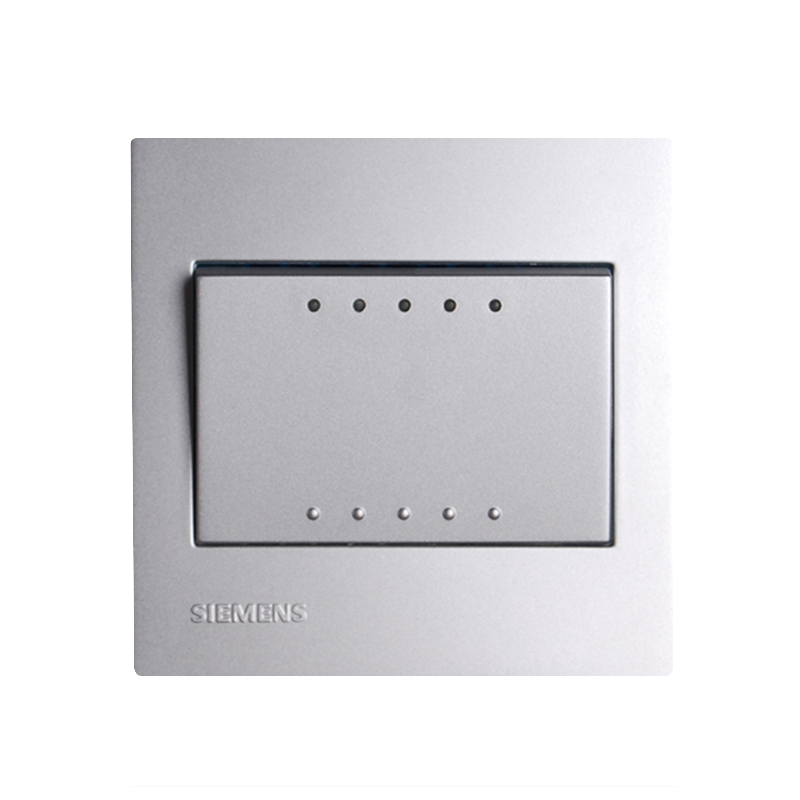 西门子(SIEMENS)灵致azio系列<em style='color:red'>一位</em><em style='color:red'>单控带荧光开关</em>金属银图片