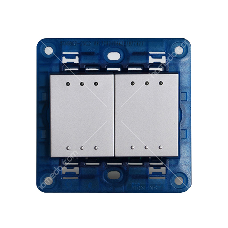 西门子(SIEMENS)灵致azio系列<em style='color:red'>二位</em><em style='color:red'>单控带荧光开关</em>金属银图片