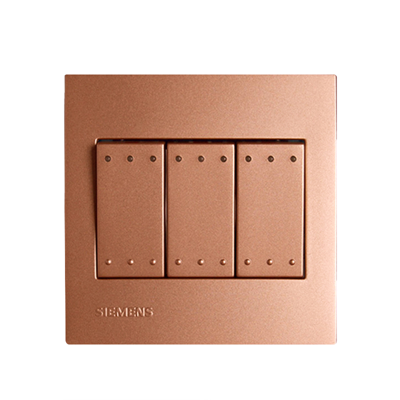 西门子(SIEMENS)灵致azio系列<em style='color:red'>三位</em><em style='color:red'>单控带荧光开关</em>香槟金图片