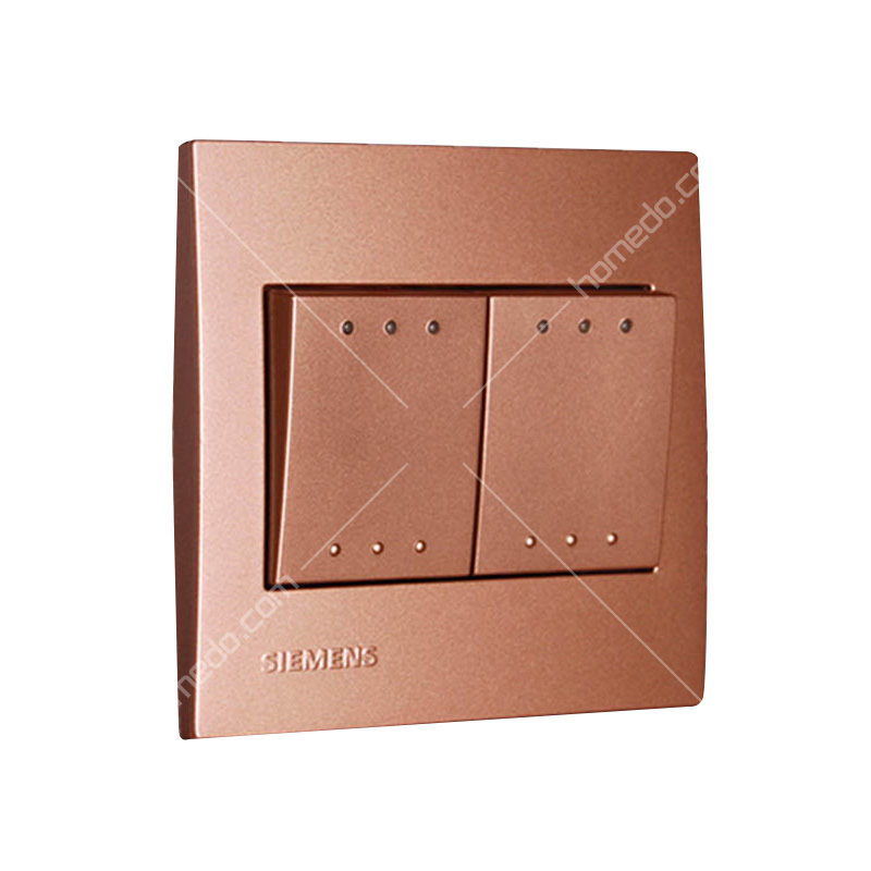 西门子(SIEMENS)灵致azio系列<em style='color:red'>二位</em><em style='color:red'>单控带荧光开关</em>香槟金图片
