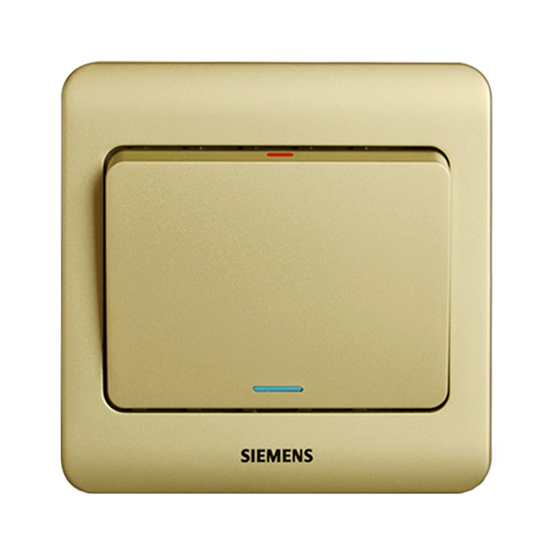 西门子(SIEMENS)远景Vista系列<em style='color:red'>一位</em><em style='color:red'>单控带荧光开关</em>金棕色图片