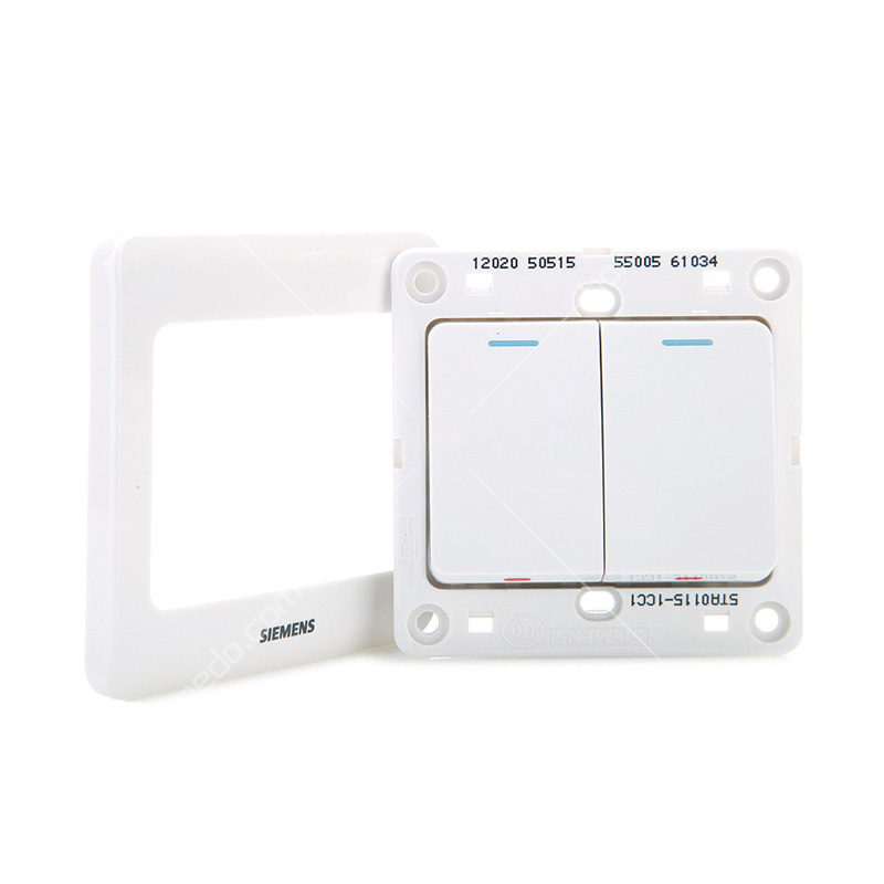 西门子(SIEMENS)远景Vista系列<em style='color:red'>二位</em><em style='color:red'>单控带荧光开关</em>雅白色图片