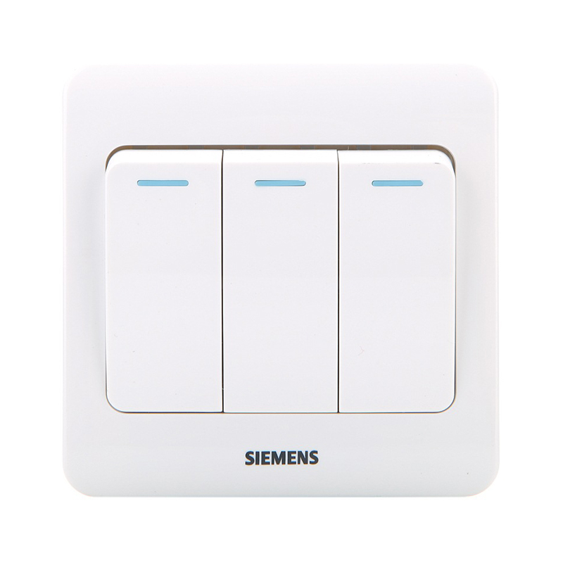西门子(SIEMENS)远景Vista系列<em style='color:red'>三位</em><em style='color:red'>单控带荧光开关</em>雅白色图片