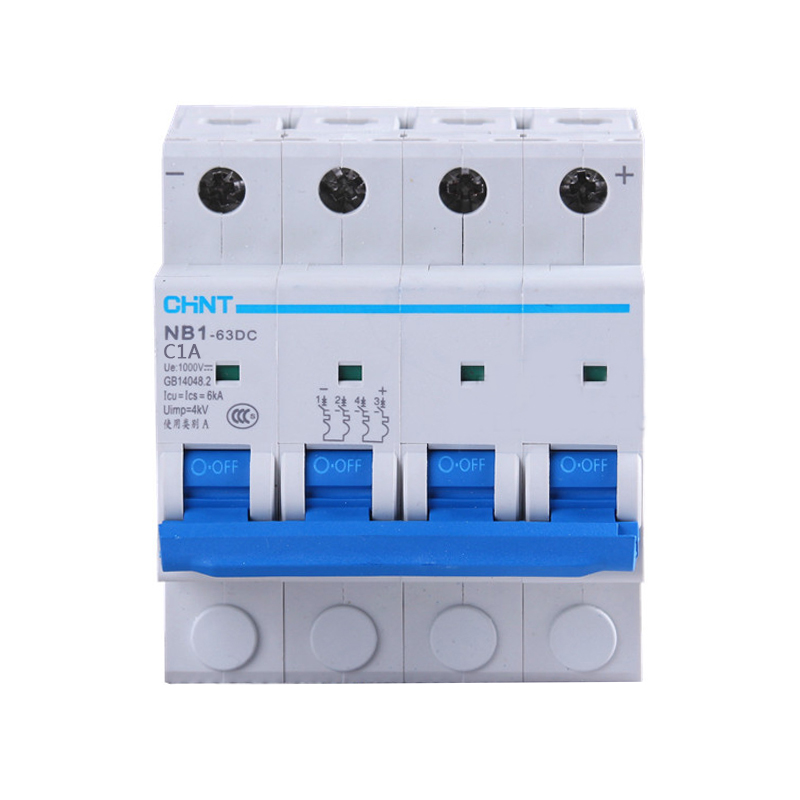 正泰(CHNT)NB 1-63DC系列C型<em style='color:red'>直流</em><em style='color:red'>断路器</em> 1A4P DC1000V 6kA(R)图片