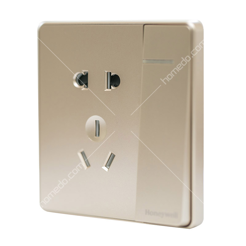 霍尼韦尔(HONEYWELL)HU1023K 优雅系列<em style='color:red'>开关插座</em> 优雅金<em style='color:red'>10A</em><em style='color:red'>五孔</em>插带开图片