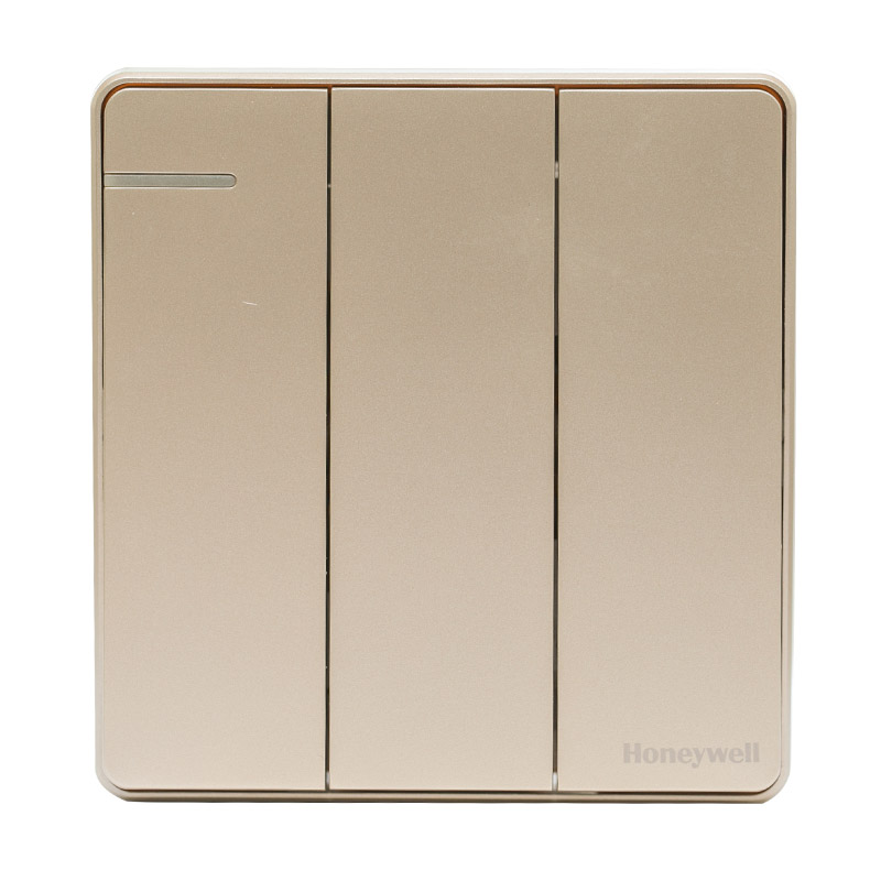 霍尼韦尔(HONEYWELL)HU3Q/<em style='color:red'>2</em>Y 优雅系列<em style='color:red'>开关插座</em> 优雅金三开<em style='color:red'>双控</em>图片