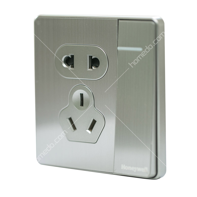 霍尼韦尔(HONEYWELL)HUS1023K 优雅系列开关<em style='color:red'>插座</em> 拉丝<em style='color:red'>银</em>10A<em style='color:red'>五孔</em>插带开图片
