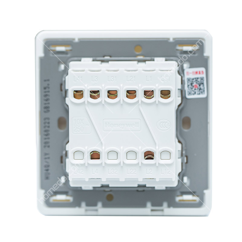 霍尼韦尔(HONEYWELL)HU4Q/1Y 优雅系列开关插座 雅白色<em style='color:red'>四开单控</em>图片