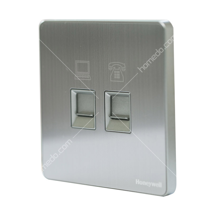 霍尼韦尔(HONEYWELL)HUSDHDN 优雅系列开关插座 <em style='color:red'>拉丝</em>银<em style='color:red'>电话</em><em style='color:red'>电脑插</em>图片