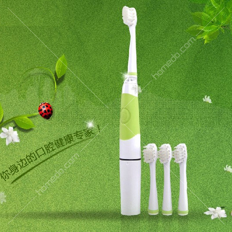 赛嘉(seago)儿童声波电动牙刷sg-918含两个可替换牙刷头绿色