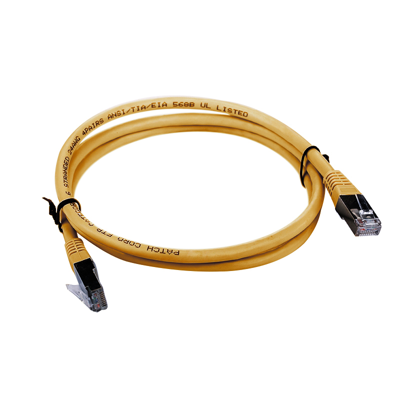 basec 6类双屏蔽rj45数据跳线 3米 黄色