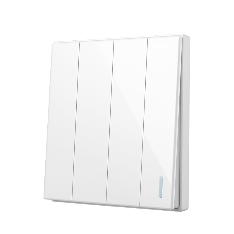 罗格朗(legrand)仕典系列玉兰白K8<em style='color:red'>四位</em><em style='color:red'>单控开关</em>(带荧光)K8/34/1/2DE图片