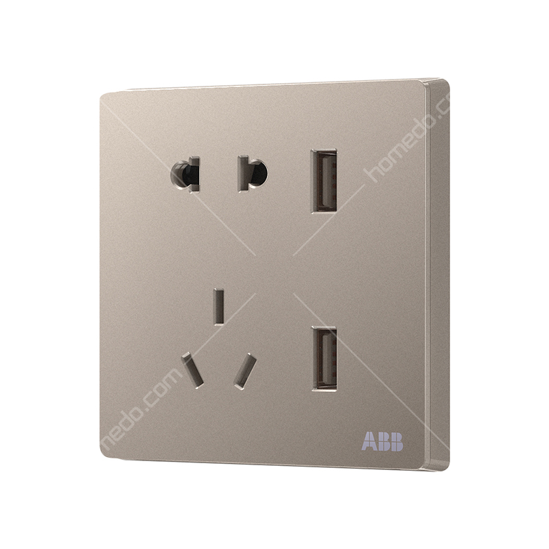 ABB 轩致系列开关<em style='color:red'>插座</em> 朝霞金<em style='color:red'>五孔带双USB</em><em style='color:red'>插座</em> 10A AF293-PG图片