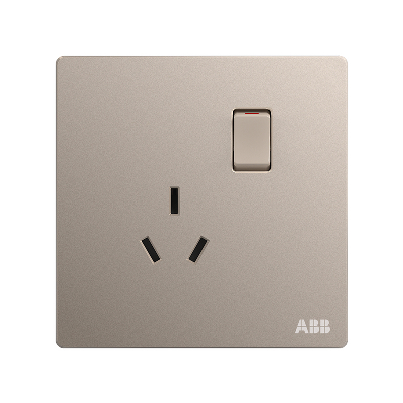 ABB 轩致系列<em style='color:red'>开关</em>插座 朝霞金<em style='color:red'>三孔带开关</em> 10A AF223-PG图片