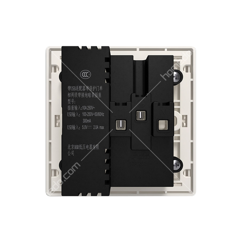 ABB 轩致系列开关<em style='color:red'>插座</em> 雅白色<em style='color:red'>五孔带双USB</em><em style='color:red'>插座</em> 10A AF293图片