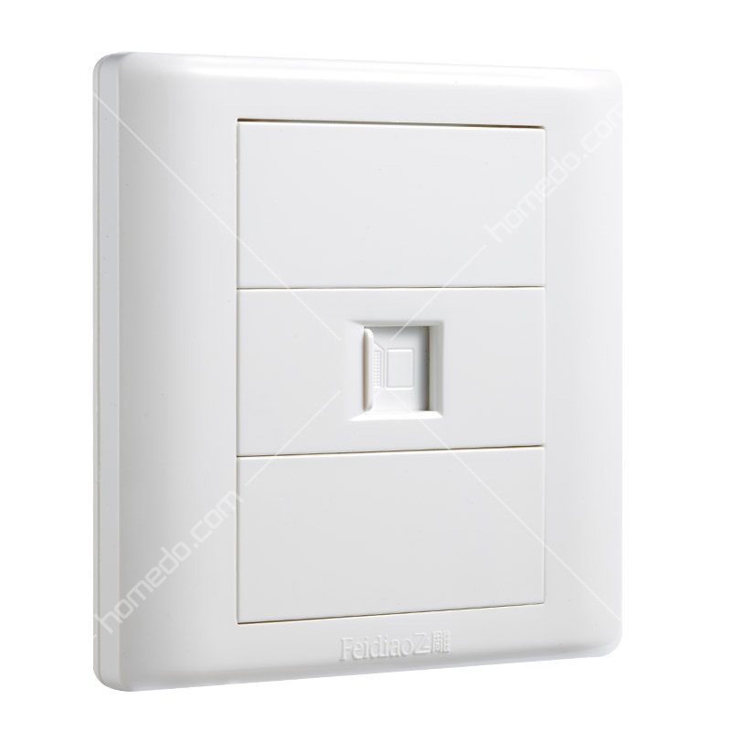 飞雕(feidiao)a3-86嘉润白 开关插座面板 电脑网络插座 嘉润白系列