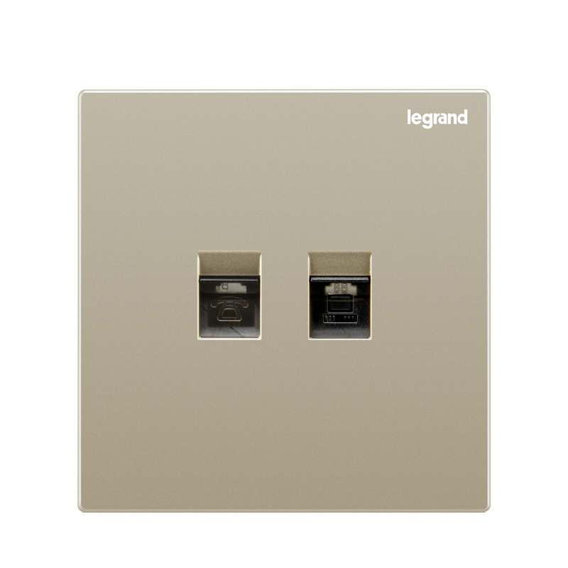 罗格朗(legrand)仕典<em style='color:red'>电话</em><em style='color:red'>电脑插</em>(超五类)米兰金 K8/T01/C01C2图片