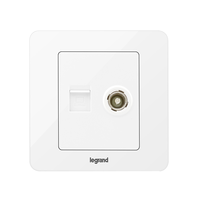 罗格<em style='color:red'>朗</em>(legrand)逸典玉兰白电脑电视<em style='color:red'>插座</em> V6C/C01/TV图片
