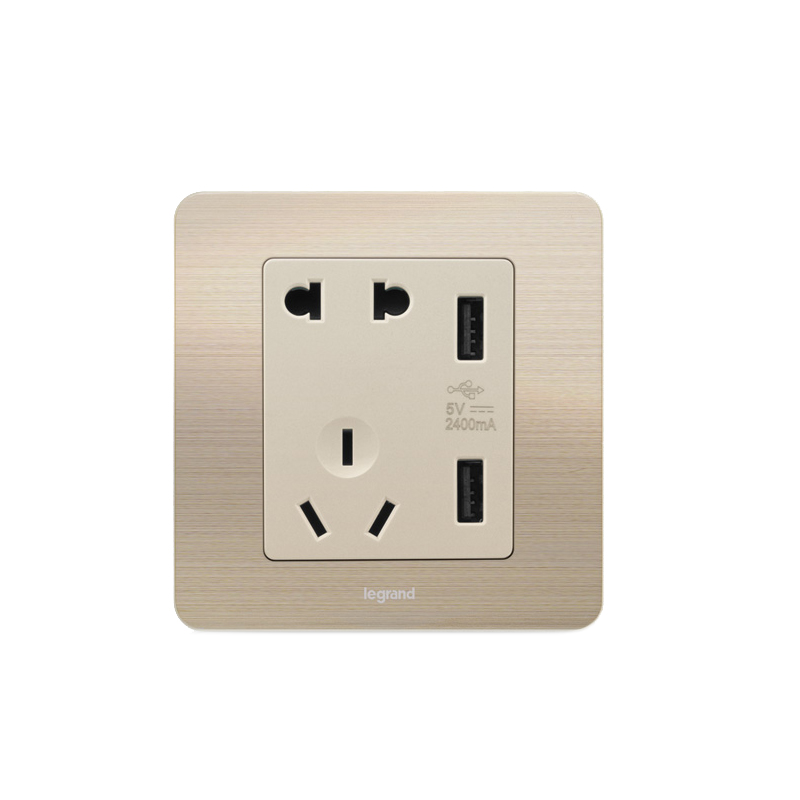 罗格朗(legrand)逸典细<em style='color:red'>金</em>纹USB充电<em style='color:red'>五孔插座</em> V8/426/10US/U2-C1图片