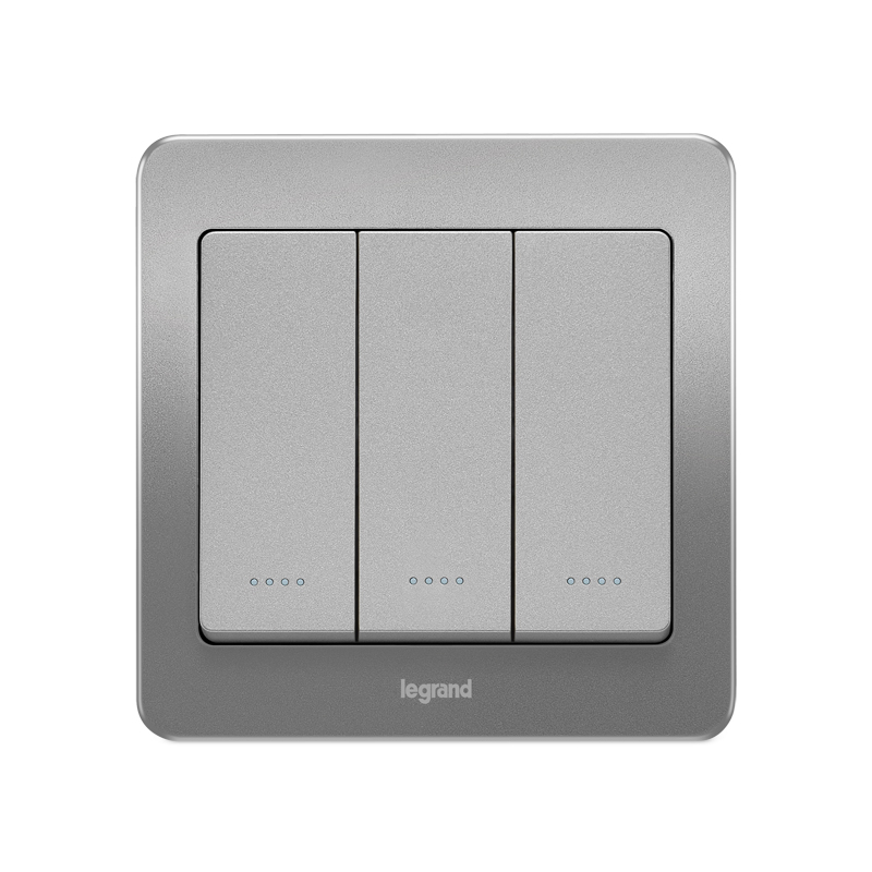 罗格朗(legrand)逸典醇砂钢<em style='color:red'>三位双控带荧光</em>10AX开关 V8/33/2/3AY图片