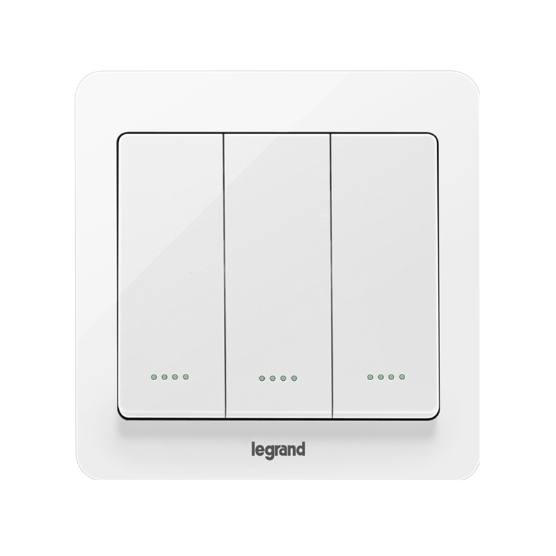罗格朗(legrand)逸典玉兰白<em style='color:red'>三开单控</em>10AX<em style='color:red'>带</em>荧光开关 V6C/33/1/2AY图片