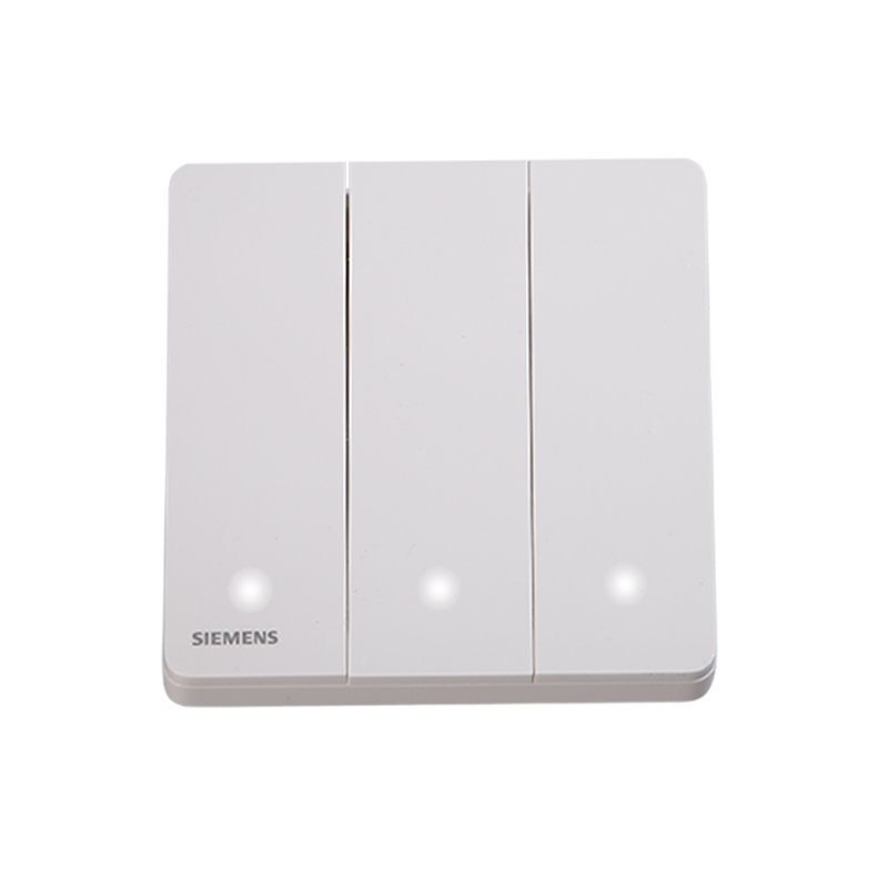 西门子(SIEMENS)睿致系列象牙白 <em style='color:red'>三开单控</em>带LED<em style='color:red'>开关</em>图片