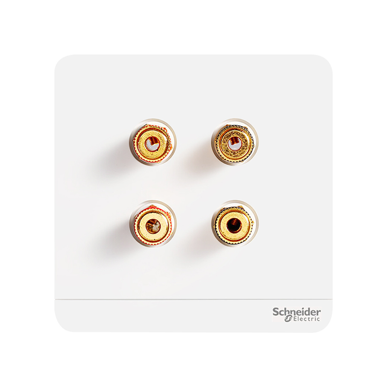 施耐德(Schneider)绎尚系列开关<em style='color:red'>插座</em> 镜瓷白<em style='color:red'>四位</em><em style='color:red'>音响插座</em>图片