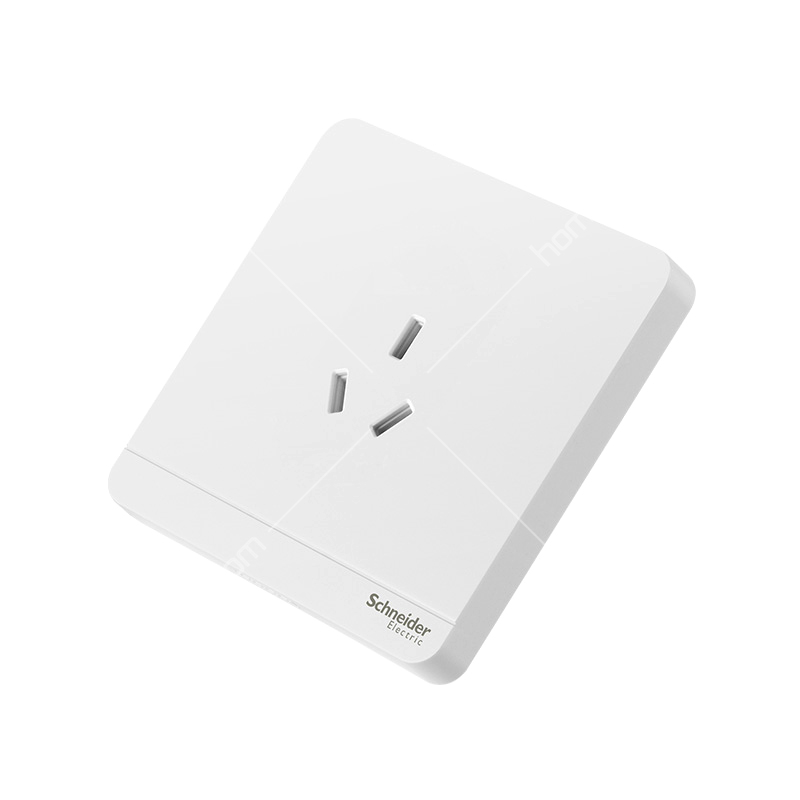 施耐德(schneider)绎尚系列开关插座 镜瓷白带保护门16a三孔空调插座