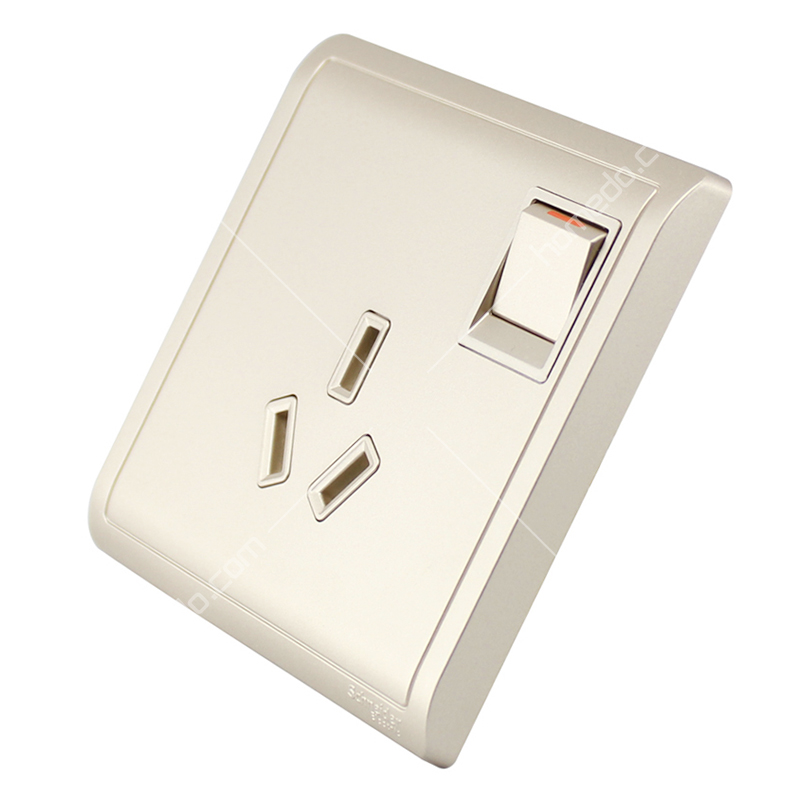 施耐德(Schneider)丰尚系列开关插座 沉醉金<em style='color:red'>三孔</em><em style='color:red'>10A</em><em style='color:red'>带开关</em>图片