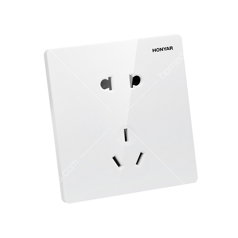 鸿雁(hongyan)纯悦q3系列86型暗装面板正五孔插座面板 q3-86z223a10