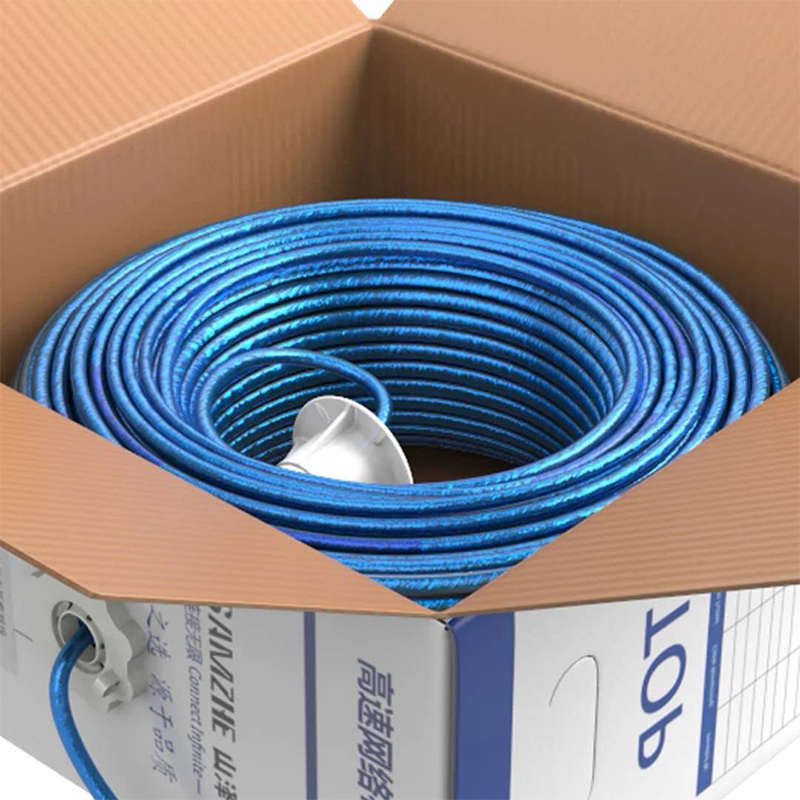 山泽(shanze) 超五类单屏蔽网线ftp-305 蓝色 305米/箱