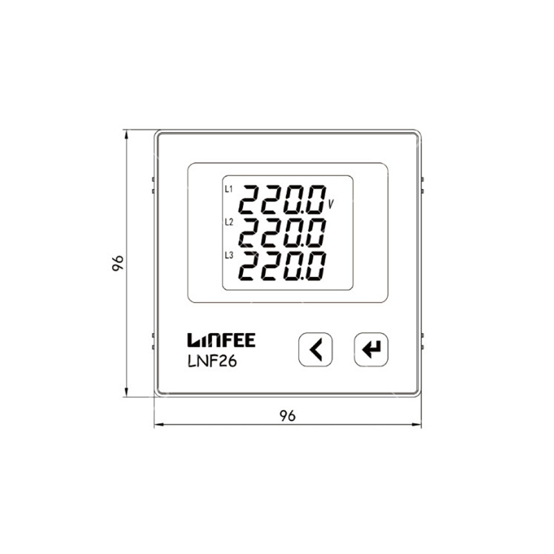 领菲（LINFEE） LCD <em style='color:red'>三相电压表</em> LNF26  AC100V-3P3W图片
