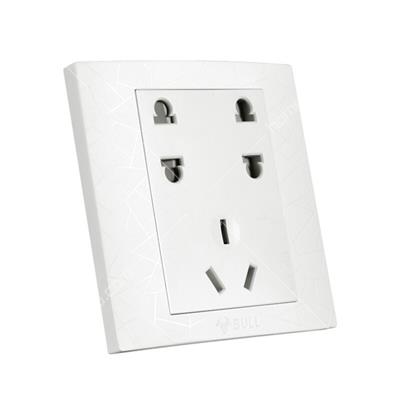 公牛(bull) 插座 七孔插座二二三86型电源插座面板纹理白 g01z323