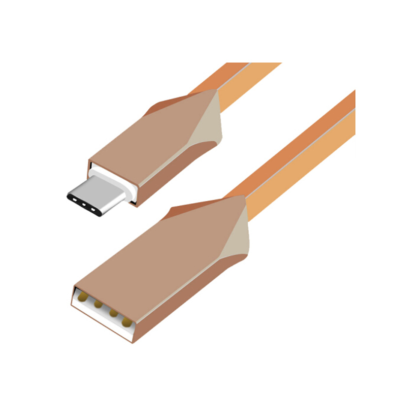 三堡(sanbao)土豪金1米手机充电数据线type-c接口 锌合金箭型线 jx