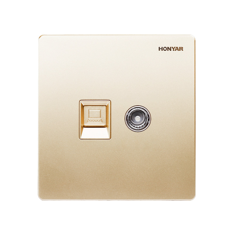 鸿雁(HONYAR)Q3-86ZD8-TV-G Q3系列 <em style='color:red'>电脑</em><em style='color:red'>电视</em><em style='color:red'>插座</em> 金色图片