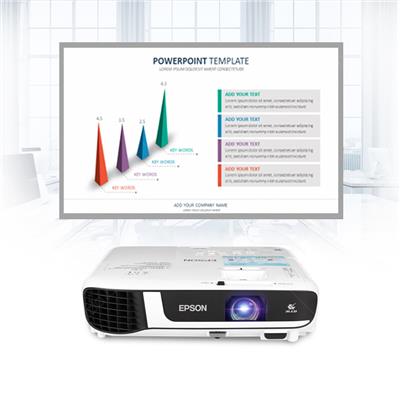爱普生（EPSON） 投影仪 办公家用商务高清投影机 4000流明 CB-W52